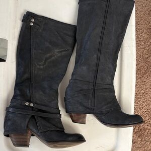 Fergie Black Heeled Boots